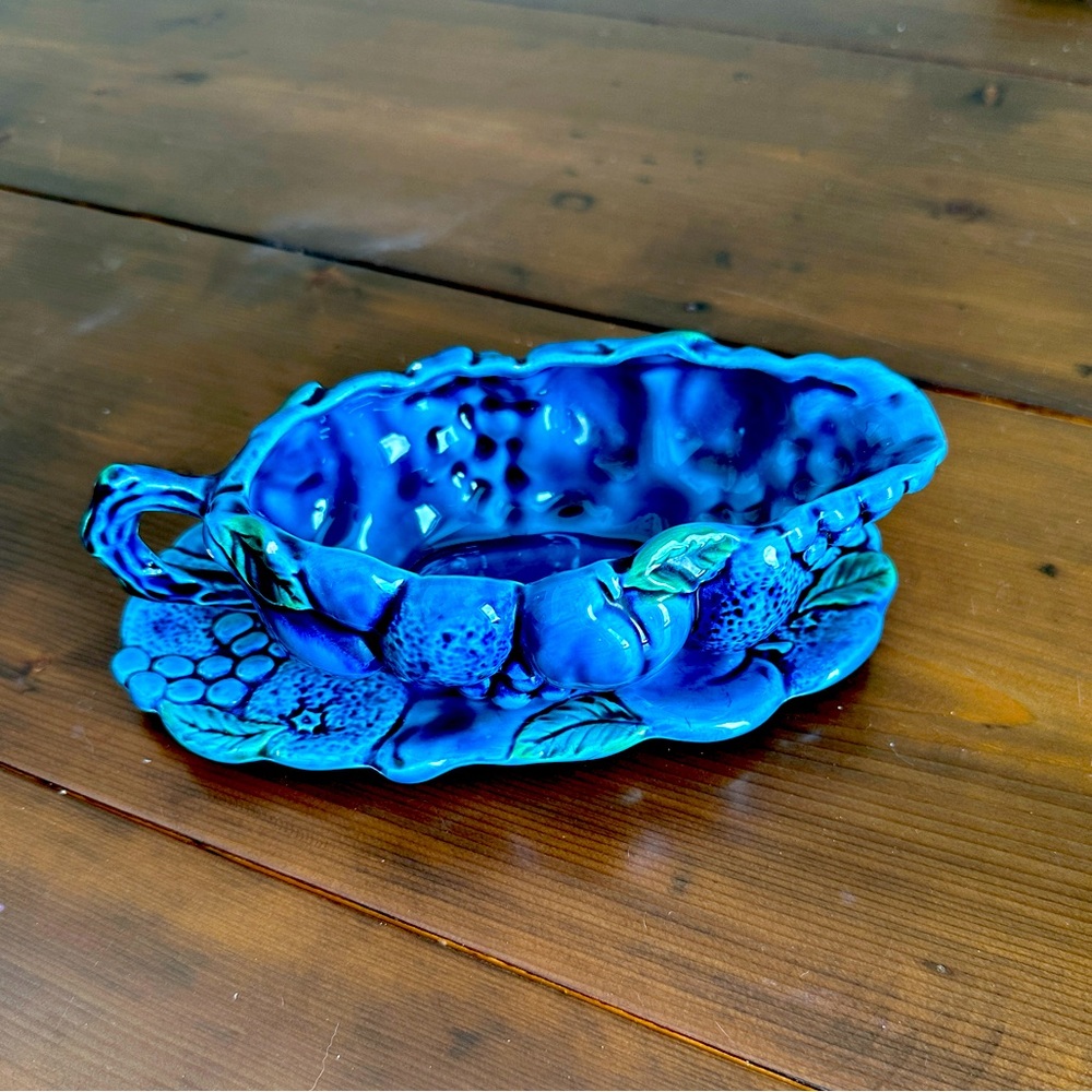 Vintage Inarco Gravy Boat. Indigo Blue Series E-2920